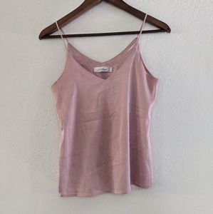 Pink Camisole Tank Stretchy Silky Material